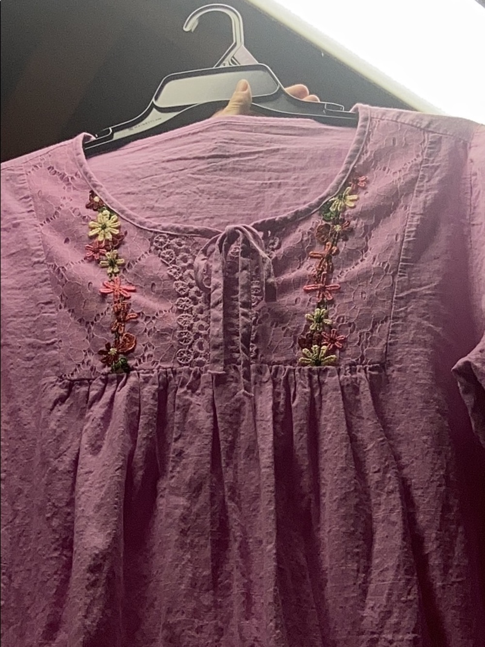 pink embroidery top